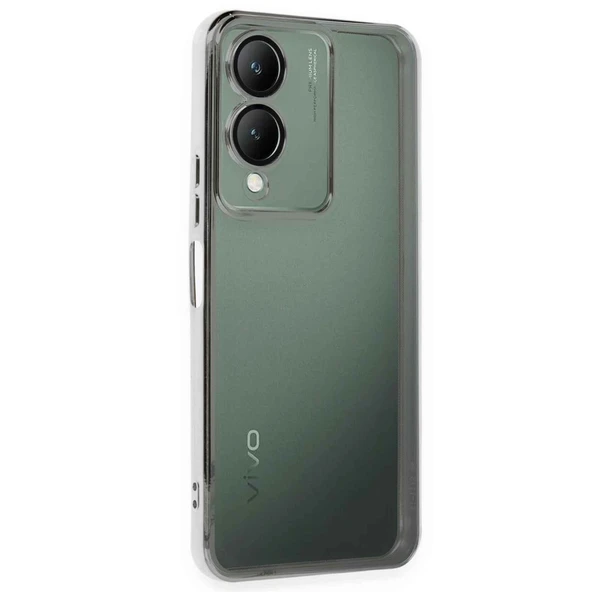 Vivo Y17S Kılıf Razer Lensli Silikon - Gümüş ürün görseli 1