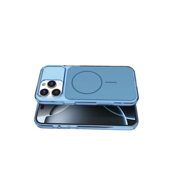 Joko İphone 16 Pro Max Bruma Magsafe Kapak - Mavi - Resim 3