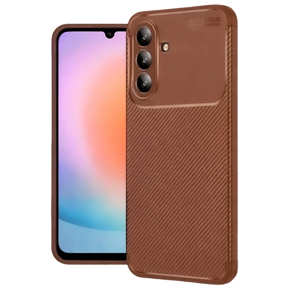 Samsung Galaxy S26 Plus Auto Focus Karbon Kapak - Kahverengi ürün görseli 1