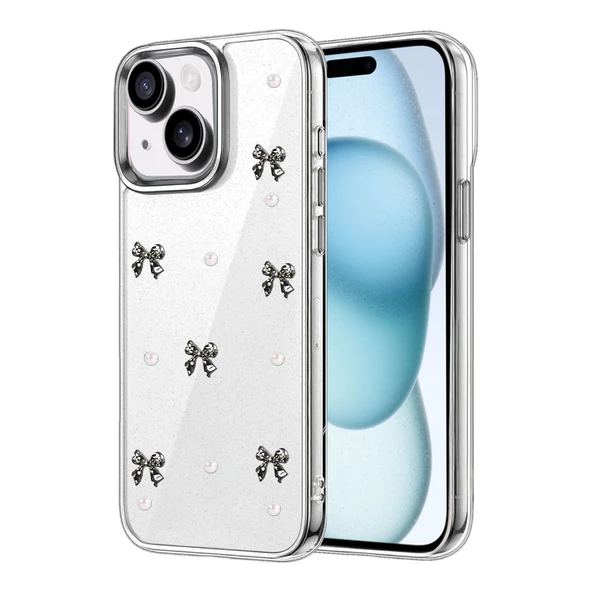 İphone 14 Fiyonk Desenli Kapak - Desen 8 ürün görseli 1