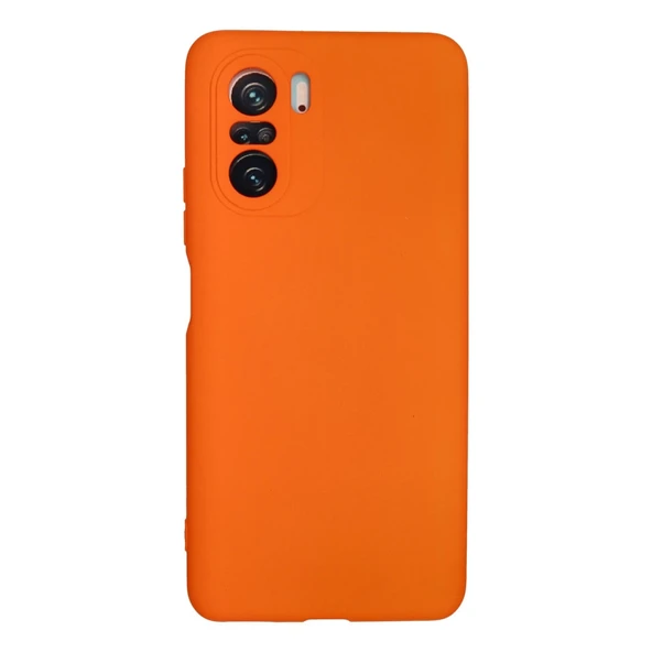 Xiaomi Poco F3 Kılıf Nano İçi Kadife Silikon - Turuncu ürün görseli 1