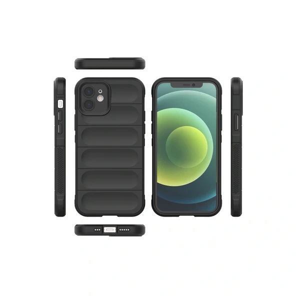 İphone 12 Kılıf Optimum Silikon - Siyah - Resim 3