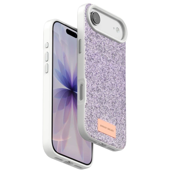 Onegif İphone 17 Air Bright Simli Kapak - Lila ürün görseli 1