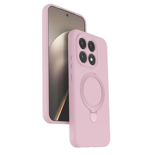 Xiaomi Mi 15T Regal Magsafe Standlı Kapak - Açık Pembe ürün görseli 1