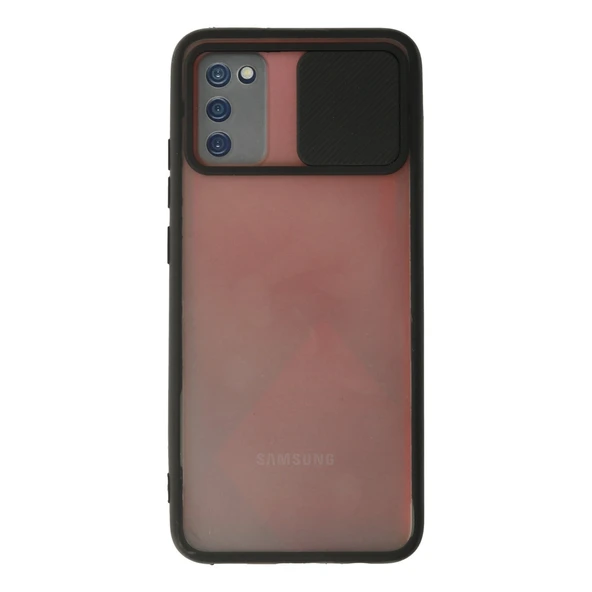 Samsung Galaxy A03S Kılıf Palm Buzlu Kamera Sürgülü Silikon - Siyah ürün görseli 1