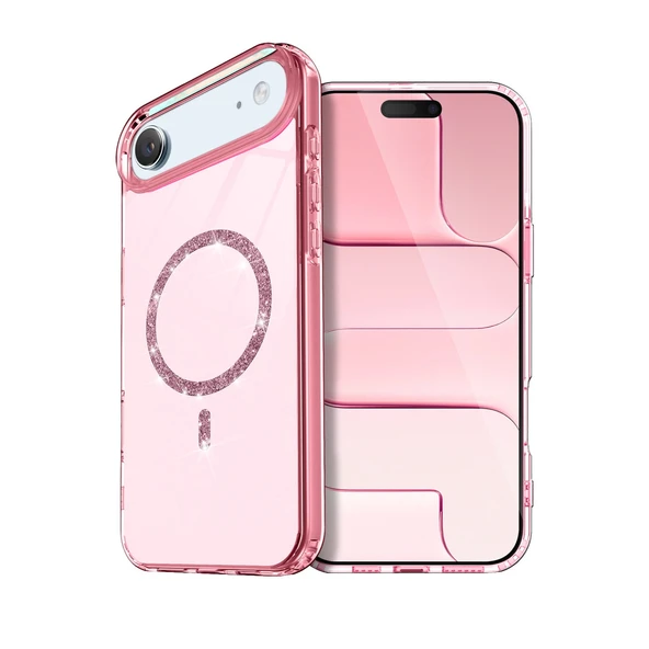 İphone 17 Air Live Diamond Magsafe Kapak - Pembe ürün görseli 1
