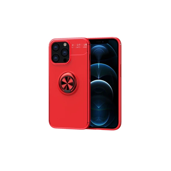 İphone 13 Pro Kılıf Range Yüzüklü Silikon - Kırmızı ürün görseli 1