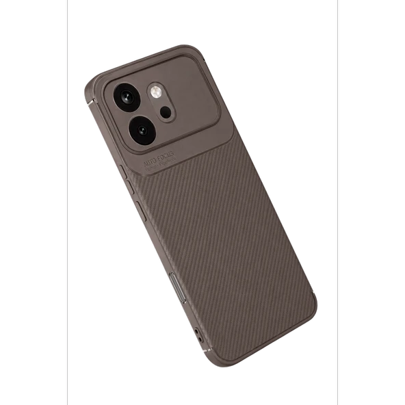 Huawei Honor 600 Auto Focus Karbon Kapak - Gri - Resim 2