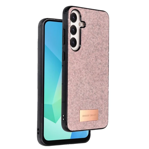 Onegif Samsung Galaxy A56 Bright Simli Kapak - Pembe ürün görseli 1