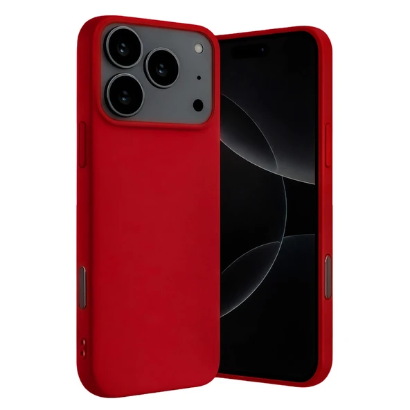 İphone 17 Pro Max Nano İçi Kadife Silikon - Kırmızı ürün görseli 1