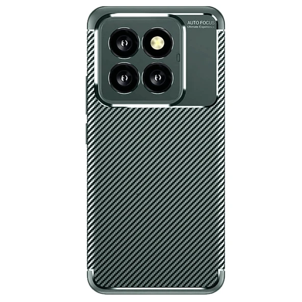 Xiaomi Mi 14T Pro Kılıf Auto Focus Karbon Kapak - Koyu Yeşil ürün görseli 1