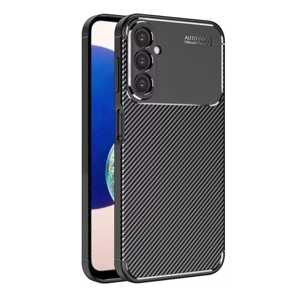 Samsung Galaxy A05S Kılıf Auto Focus Karbon Kapak - Siyah ürün görseli 1