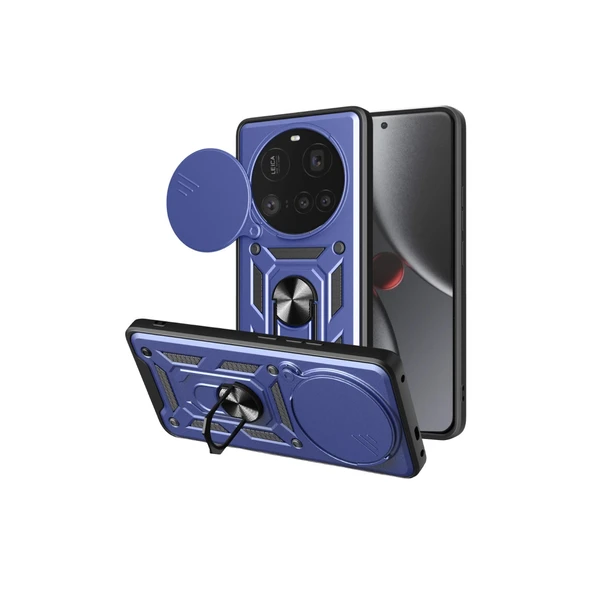 Xiaomi Mi 15 Ultra Kılıf Pars Lens Yüzüklü Silikon - Lacivert ürün görseli 1