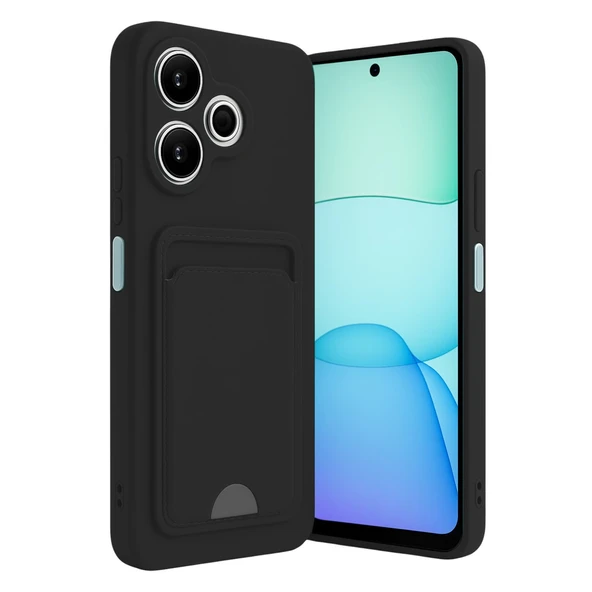 Xiaomi Redmi 13 4G Kılıf Kelvin Kartvizitli Silikon - Siyah ürün görseli 1