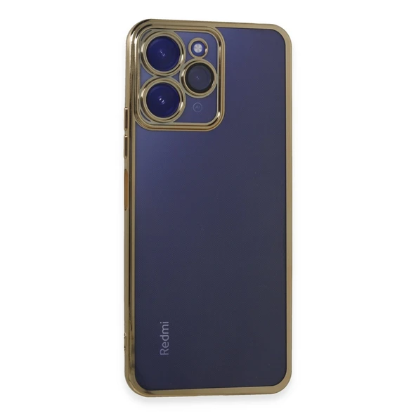 Xiaomi Redmi 12 Kılıf Razer Lensli Silikon - Gold ürün görseli 1