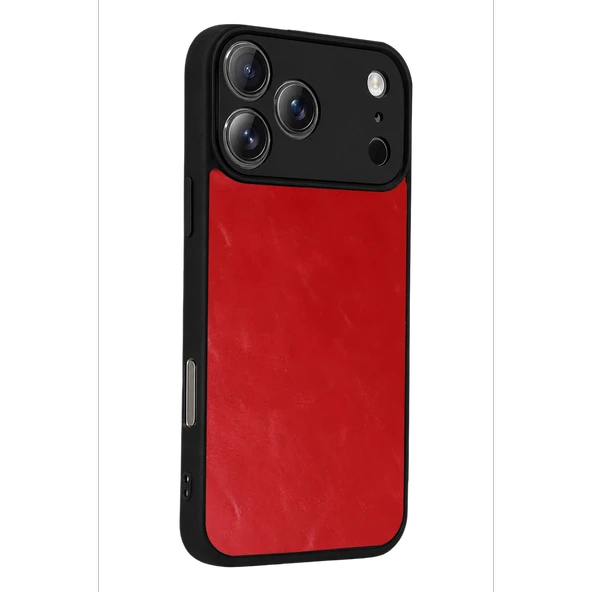 İphone 17 Pro Aras Deri Kapak - Kırmızı - Resim 3