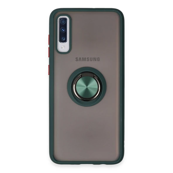 Samsung Galaxy A70 Kılıf Montreal Yüzüklü Silikon Kapak - Yeşil ürün görseli 1