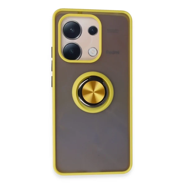 Xiaomi Redmi Note 13 4G Kılıf Montreal Yüzüklü Silikon Kapak - Sarı ürün görseli 1
