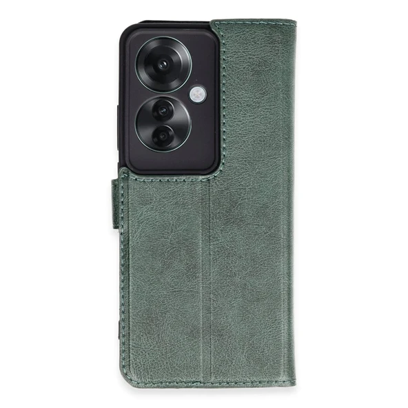 Oppo Reno 11F Kılıf Trend S Plus Kapaklı Kılıf - Yeşil ürün görseli 1