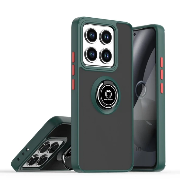Xiaomi Mi 15 Pro Kılıf Montreal Yüzüklü Silikon Kapak - Yeşil ürün görseli 1