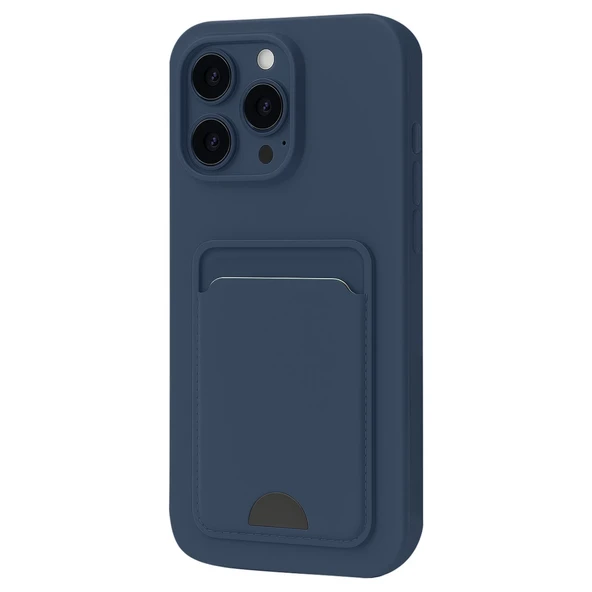 İphone 16 Plus Kılıf Kelvin Kartvizitli Silikon - Lacivert ürün görseli 1