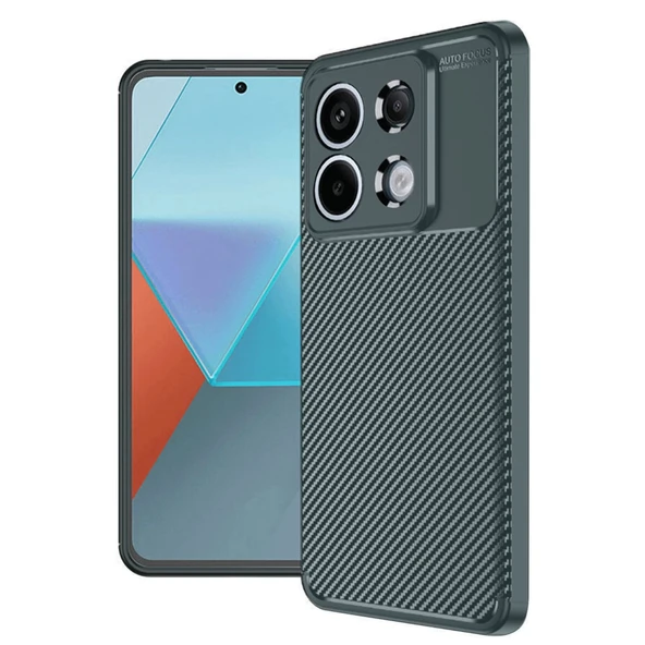 Xiaomi Redmi Note 13 Pro 4G Kılıf Auto Focus Karbon Kapak - Koyu Yeşil ürün görseli 1