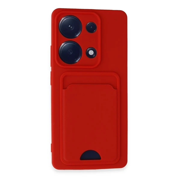 Xiaomi Redmi Note 13 Pro 4G Kılıf Kelvin Kartvizitli Silikon - Kırmızı ürün görseli 1