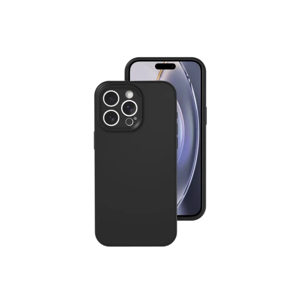İphone 16 Pro Kılıf Nano İçi Kadife Silikon - Siyah ürün görseli 1