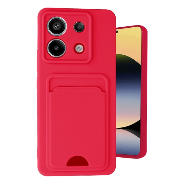 Xiaomi Redmi Note 13 Pro 5G Kılıf Kelvin Kartvizitli Silikon - Kırmızı ürün görseli 1