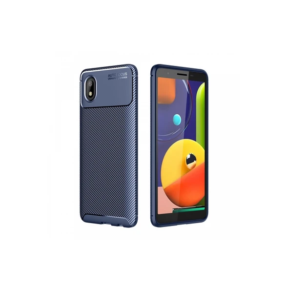 Samsung Galaxy A01 Core Kılıf Auto Focus Karbon Kapak - Lacivert ürün görseli 1