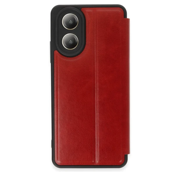 Oppo A38 Kılıf Flip Cover - Kırmızı ürün görseli 1