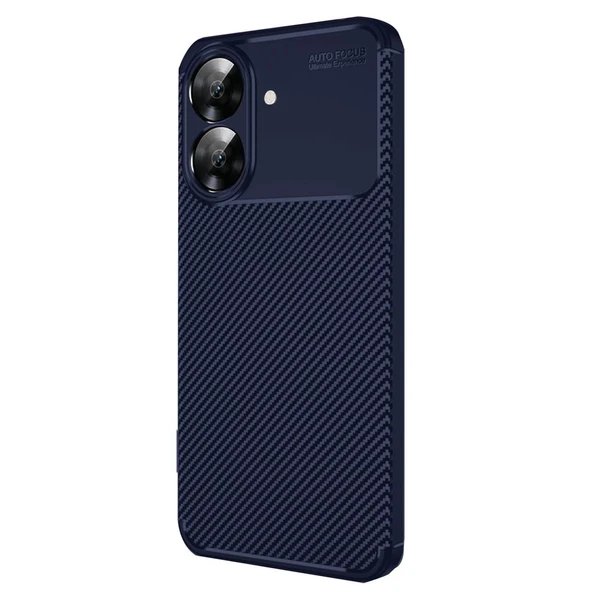 Realme Note 60 Kılıf Auto Focus Karbon Kapak - Lacivert ürün görseli 1