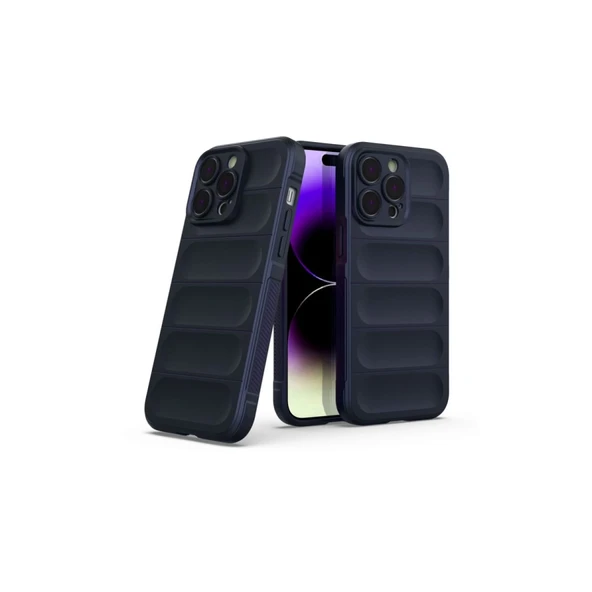 İphone 16 Pro Max Kılıf Optimum Silikon - Lacivert - Resim 3