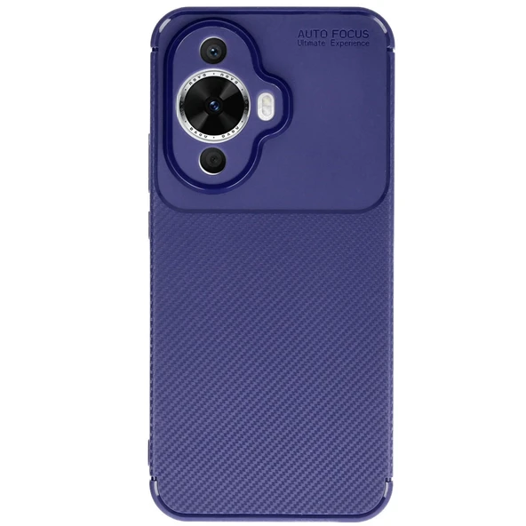 Huawei Nova 12S Kılıf Auto Focus Karbon Kapak - Lacivert ürün görseli 1