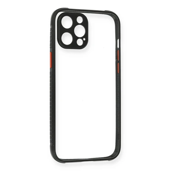 İphone 12 Pro Kılıf Miami Şeffaf Silikon - Siyah ürün görseli 1