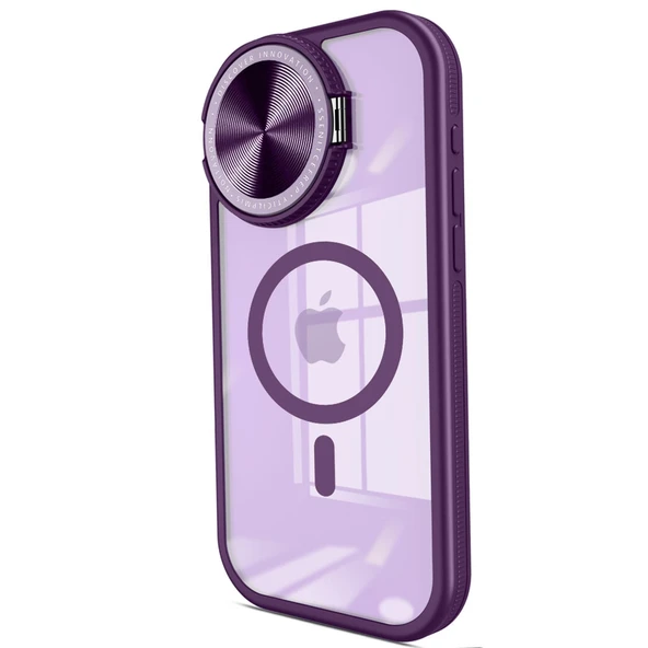 İphone 15 Pro Kılıf Teleskop Lens Magsafe Silikon Kapak - Derin Mor ürün görseli 1