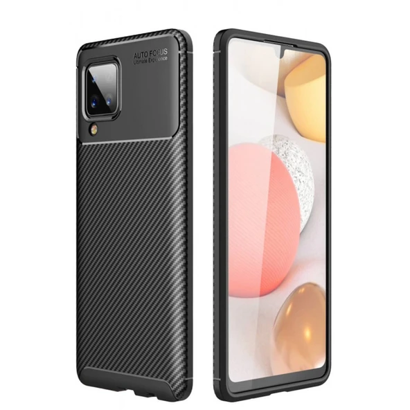 Samsung Galaxy M33 Kılıf Auto Focus Karbon Kapak - Siyah ürün görseli 1