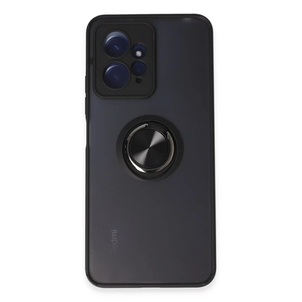 Xiaomi Redmi Note 12 4G Kılıf Montreal Yüzüklü Silikon Kapak - Siyah ürün görseli 1