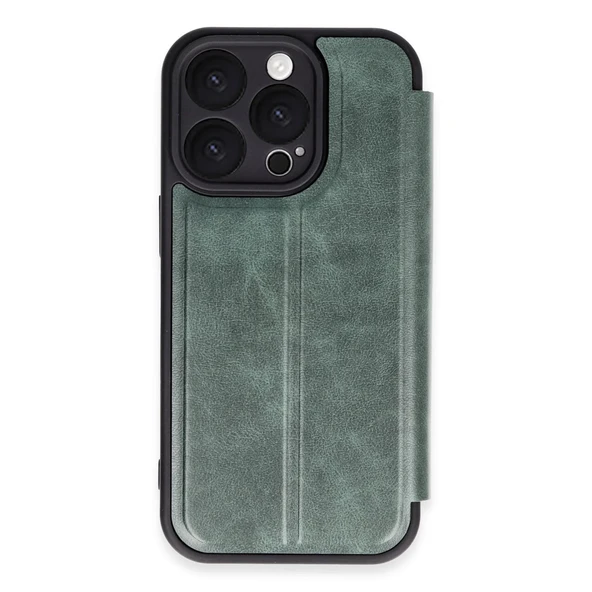 İphone 16 Pro Max Kılıf Flip Cover - Koyu Yeşil ürün görseli 1