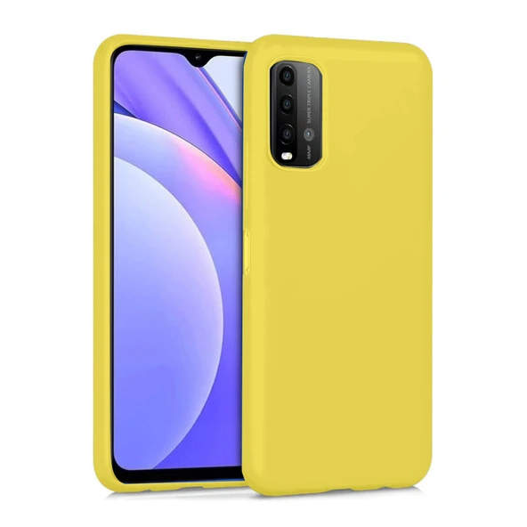 Xiaomi Redmi 9T Kılıf Nano İçi Kadife Silikon - Sarı ürün görseli 1
