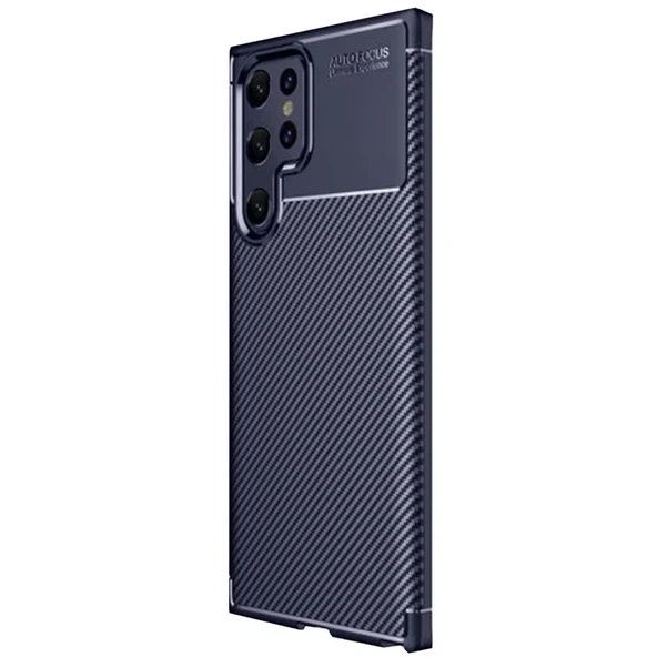 Samsung Galaxy S25 Ultra Kılıf Auto Focus Karbon Kapak - Lacivert ürün görseli 1