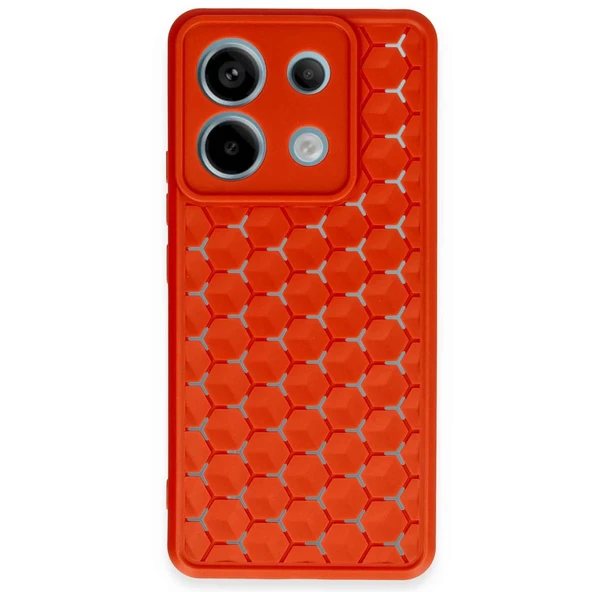 Xiaomi Redmi Note 13 Pro 5G Kılıf Petek Silikon Kapak - Kırmızı ürün görseli 1