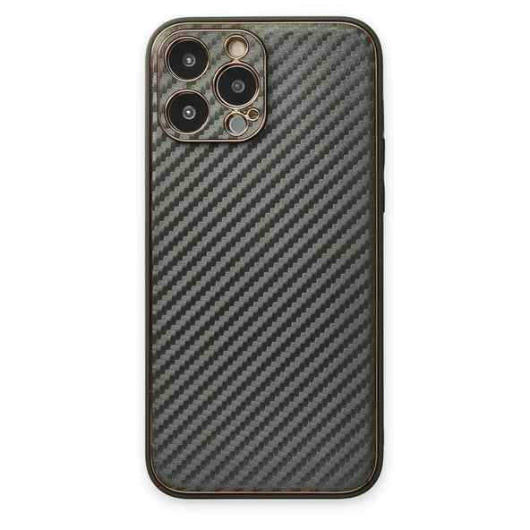 İphone 13 Pro Max Kılıf Coco Karbon Silikon - Füme ürün görseli 1