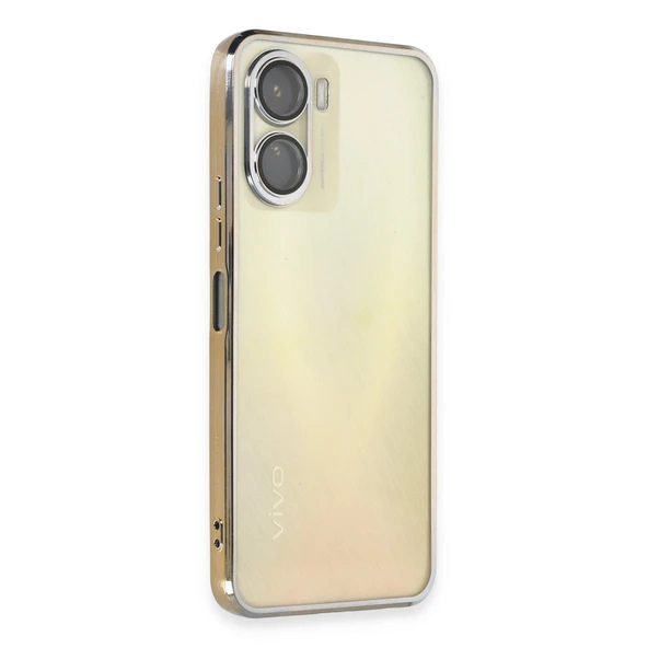 Vivo Y16 Kılıf Razer Lensli Silikon - Gold ürün görseli 1