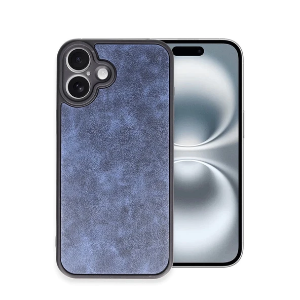 İphone 16 Plus Kılıf Aras Deri Kapak - Lacivert ürün görseli 1