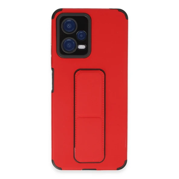 Xiaomi Poco X5 5G Kılıf Mega Standlı Silikon - Kırmızı ürün görseli 1