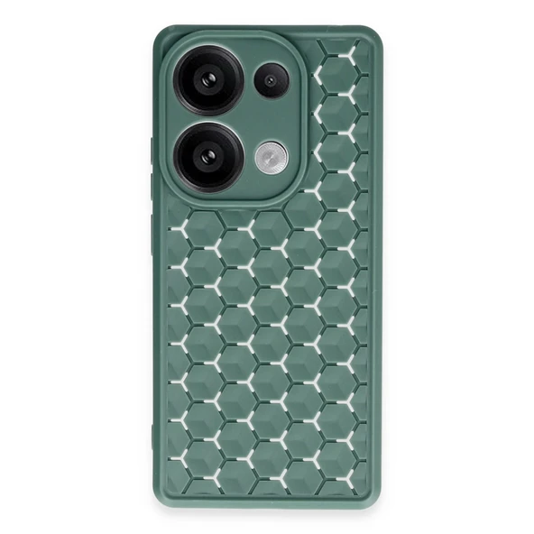Xiaomi Redmi Note 13 Pro 4G Kılıf Petek Silikon Kapak - Koyu Yeşil ürün görseli 1