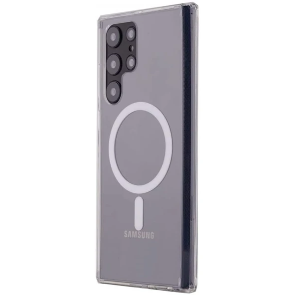 Samsung Galaxy S22 Ultra Kılıf Magneticsafe Şeffaf Silikon - Şeffaf ürün görseli 1