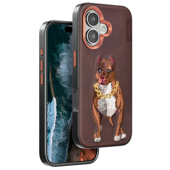 Venco İphone 16 Perma Desenli Kapak - Kahverengi ürün görseli 1