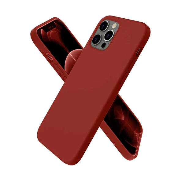 İphone 12 Pro Max Kılıf First Silikon - Bordo ürün görseli 1